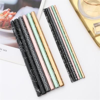 China Disposable Custom Logo Reusable 304 Stainless Steel Metal Straw Set in Wheat Steaw Box for sale