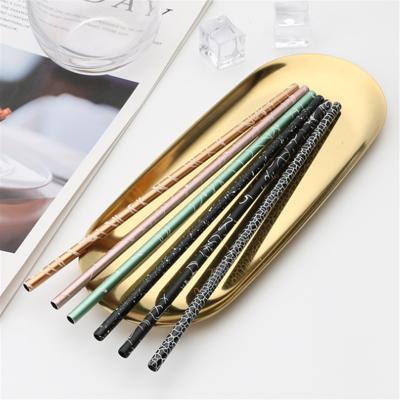 China Disposable High Quality Metal Drinking Straw Reusable 304 Stainless Steel Straw Set With Wheat Box for sale