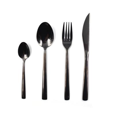 China Sustainable Gold Plated Stainless Steel Cutlery Set Kitchen Fork Spoon Knife Cutlery for sale