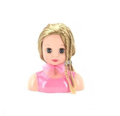 China DF 2022 head doll girls educational dressing up half body retail store for kids diy doll toy for girls makeup toys newcomers hair salon for sale