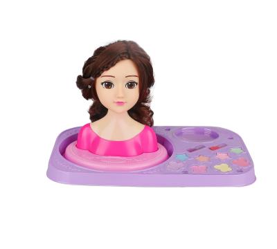 China Cartoon toy DF head doll girls dressing up half body retail store for kids diy doll toy for girls makeup toys hair salon 2021 new arrivals for sale