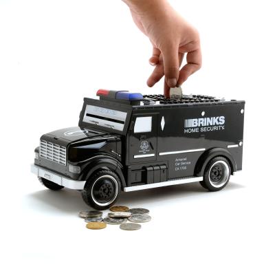 China Sounding To DF The Piggy Bank Robotic Coin Chewing Toy Money Saving Box Novel Toys Products Best Selling Securicar Cash Car Truck Toys For Kids for sale