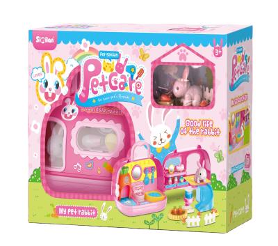 China DF Rabbit Pretend Game Toys Gift Pet Toy Educational Pet Toys Play Set Best Selling Products 2020 In USA Amazon KB304661 for sale