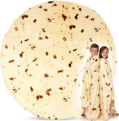 China Free Shipping SD343 Flannel Pancake Blanket Fashion Thicken Original Mexican Burrito Blanket Hot Round Shape Nap Wrap Home SD343 for sale