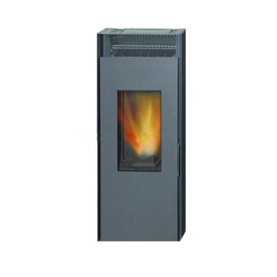 China Indoor Cold Rolled Steel Using Automatic Wood Pellet Stove With 9KW Remote Control for sale