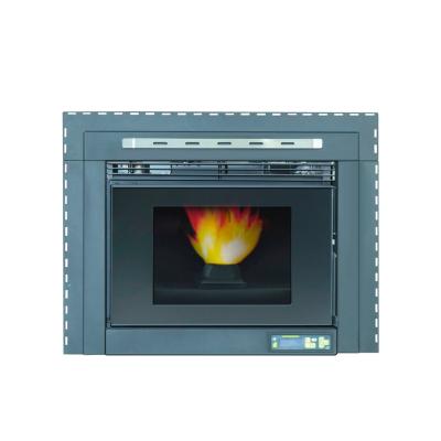 China Indoor Cold Rolled Steel 9kw Using Auto Igniter And Feeding Pellet Stove Inserting for sale