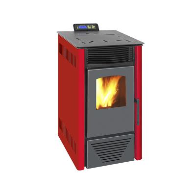 China Indoor 6kw cast iron using auto-feedng and auto-igniter wood pellet stove for sale