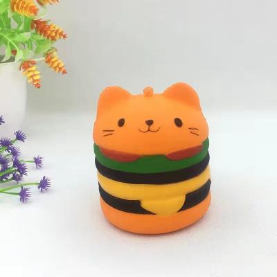 China Red Pink French Fries Silicone Toys Squishy Burger Toy Slow Rising Stress Relieve Squeeze Toys for sale