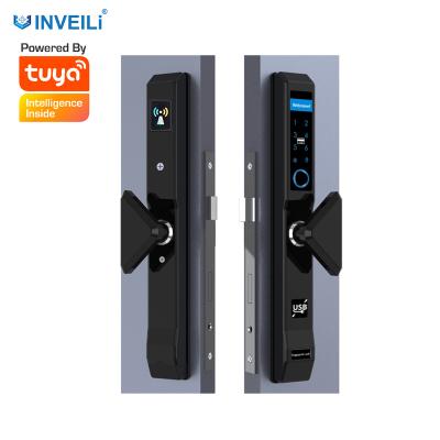 China Hot Selling Broken Bridge Aluminum Door Smartphone WiFi Biometric Remote Control Locks Fingerprint Digital Code Card Key Tuya Smart Door Lock for sale