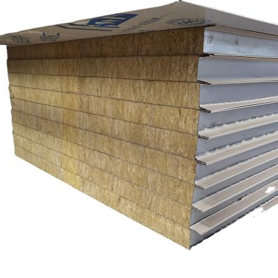 China Industrial Insulated Exterior Wall Insulation Rock Wool Sandwich Panel Rock Wool Sandwich Roof Panel for sale