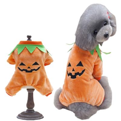 China 2021 Funny Winter Pet Halloween Pumpkin Dog Costume Funny Winter Jumper For Puppy for sale