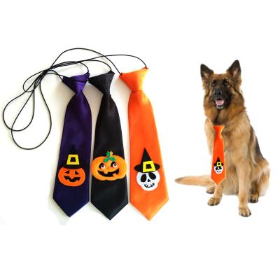 China 2021 Viable Halloween Pumpkin Pet Bow Tie Cosplaying Holiday Necky Collar Dog Link for sale