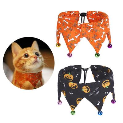 China Small Puppy Puppy Viable Puppy Scarf Viable Halloween Dog Cat Bib Collar Elastic Fabric for sale