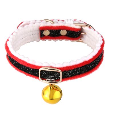 China 2021 Personalized Adjustable Pet Christmas Cat Collar Decorative Cute With Bell for sale