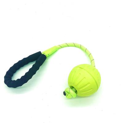 China Sustainable Durable EVA Foam Interactive Dog Tugging Toy Swimming Training Dog Rope Toy With Ball for sale