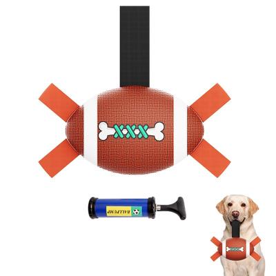 China 2021 Hot Selling Dog's Viable Inflatable Rugby Toy Interactive Dog Training Toy for sale