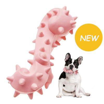 China 2021 Sustainable Innovation Design Soft Rubber Pet Toys Bone Shape Toothbrush Dog Chewing Toy for sale