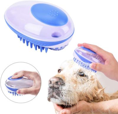 China 2021 Viable Hot Pet Bath Brush Massage Comb Cat Dog Shower Gel Shampoo Dispenser for sale