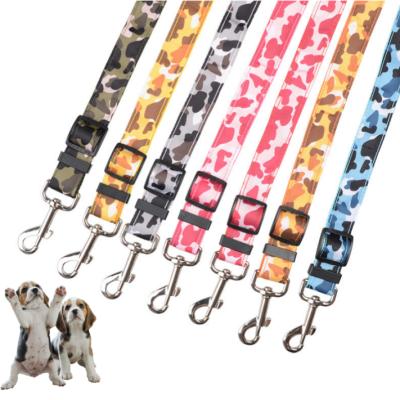 China Quick Release Camouflage Safety Pet Car Seat Belt Oriented Adjustable Leash Rope for sale