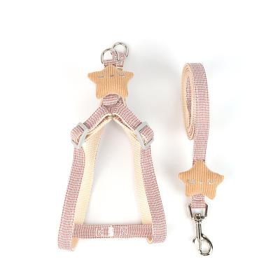 China Personalized Plaid Matching Harness Leash No Pull Dog Harness Leash Set For Puppy for sale