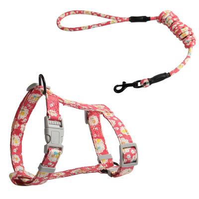 China High Quality Viable Adjustable Vest Dog Harness With Durable Colorful Nylon Leash Harness Set for sale