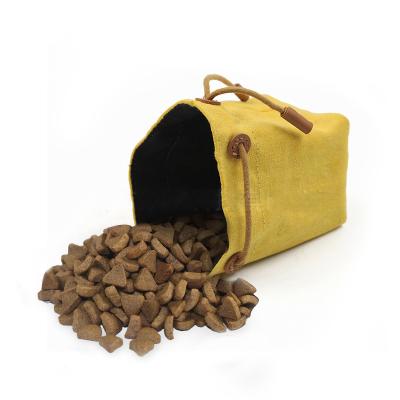 China Easy Viable Waterproof Carry Drawstring Dog Treat Pouch Canvas Pet Training Food Bag for sale