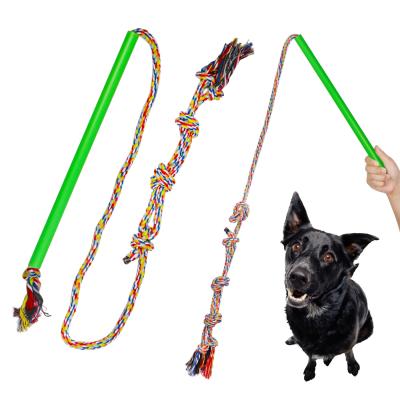 China Durable Wholesale Interactive Dog Stick Rope Dog Training Teasing Toy Viable for sale