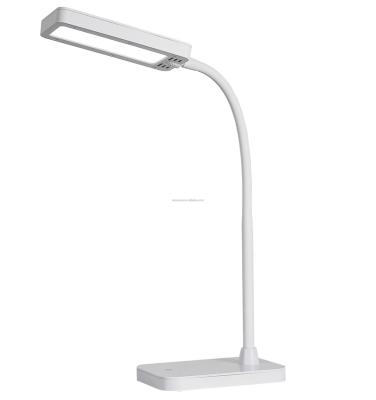 China Single Classic Gooseneck Pipe Table Lamp White Adjustable Brightness Study Lamp Reading Lamp for sale