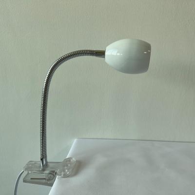 China New Classic Portable Single LED Mini Clip Lamp Office Desk Lamp with Chrome Gooseneck Pipe for sale