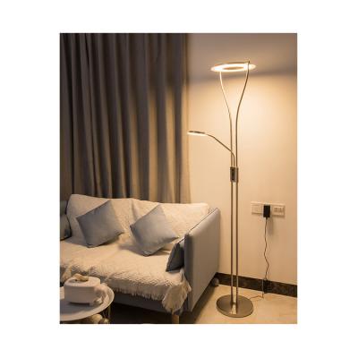 China Simple Hot Selling Customized Chrome And Nickel Color Premium Modern Home Decorative Floor Lamp Portable Metal LED Floor Lamp for sale