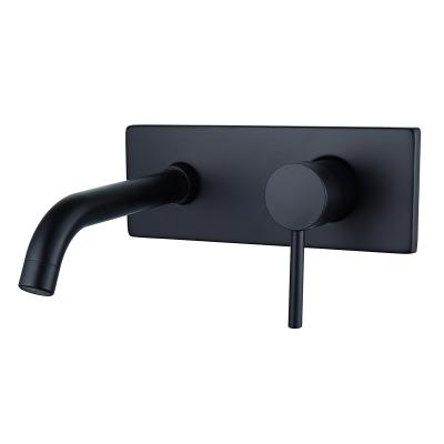 China Modern Concealed Copper Bathroom Black Mixer Tap for sale