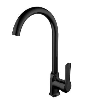 China Modern Single Handle Brass Kitchen Sink Matte Black Faucet for sale