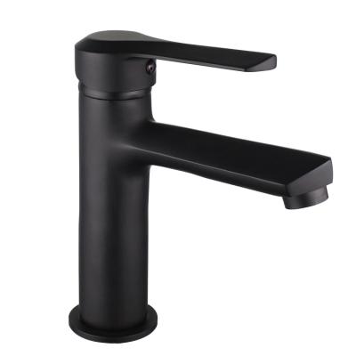 China Modern Matte Black Faucet Hot Cold Water Basin Mixer for sale