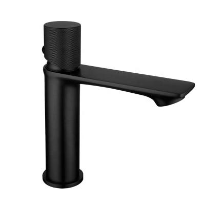 China Joinsun Modern Sanitary Ware Black Deck Mounted Brass Faucets Bathroom Chrome Mixers Hot Cold Water Basin Faucets for sale