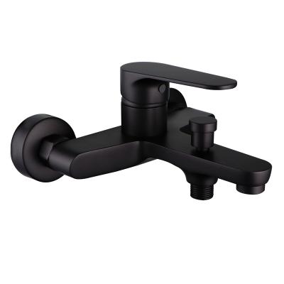 China Without Slide Bar High Quality Modern Matte Black Bathroom Tub Shower Mixer for sale