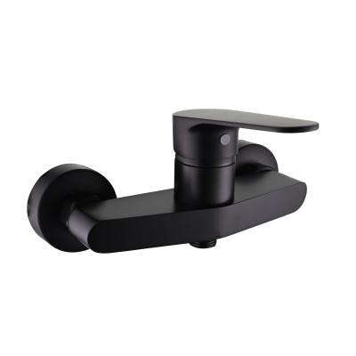 China Without Slide Bar Matte Black Bathroom Faucet Single Handle Shower Mixer for sale