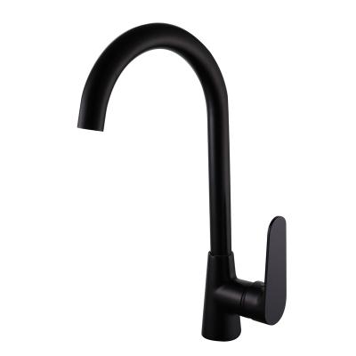 China Modern New Style Brass Kitchen Taps Matte Black Kitchen Mixer Sink Faucet for sale