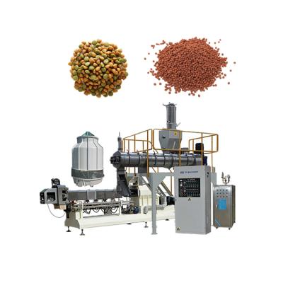 China Automatic dog/cat/fish/bird twin screw extruded pet food production line/wet dry cat fish feed dog food making machine for sale