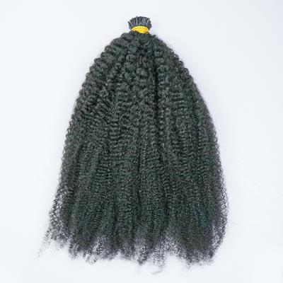 China Cuticle In The Same Direction Afro I Tip Curly Hair, Brazilian Hair I Tip Hair Extension Wholesale for sale