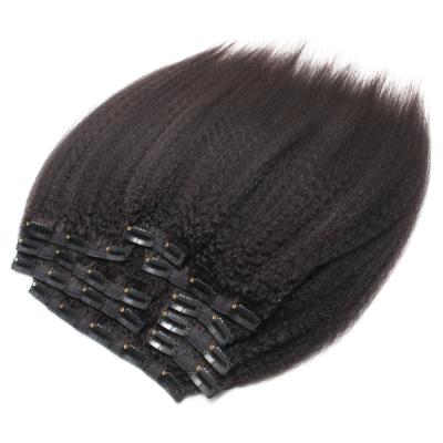 China Cuticle In The Same Direction New Products 2021 Natural Virgin Ins Clip Curly Straight Hair Extension Clip For Black Women for sale