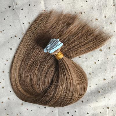 Cina Pulled Piano-color Remy Tape In Hair Extension Wholesale Double Invisible Silky Straight Wave In Hair Extension in vendita