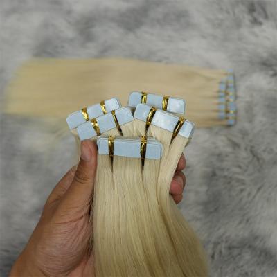 Cina Silky Straight Human Wave 100% Virgin Tape Hair Extension 613 Blonde Hair Tape In European Hair Extensions in vendita