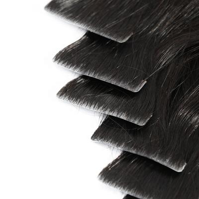 China 12A Silky Straight Wave Cuticle Aligned Hair Invisible Tape In Human Hair Extensions Black Women for sale