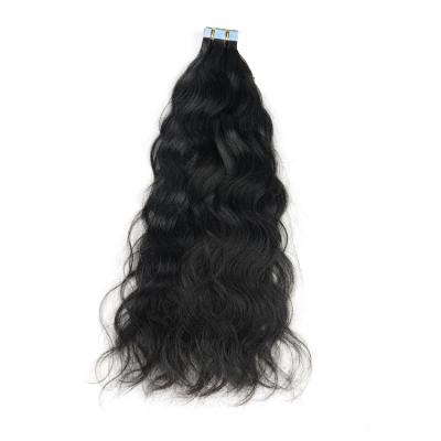 China Double Drawn Straight Wave Natural Wave Tape Hair Extension for sale