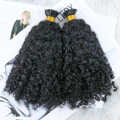 China Micro Curly Hair Extension 100% Unprocessed Hair Extension 100% Customized Kinky Curly Link Curly I Tip Hair Extension Te koop