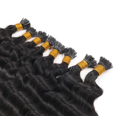 Cina Pulled Keratin 1g Wave Stick Tip Virgin Hair Double Deep Wave Stick Tip Hair I Tip Hair Extension in vendita