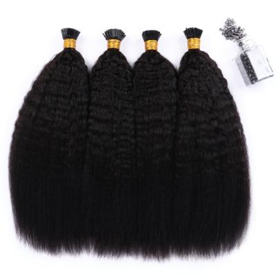 Cina Silky Straight Wave I Tip 100% Indian Remy Hair Extensions , Curly Straight Tip 1g/strand i Hair Extensions in vendita