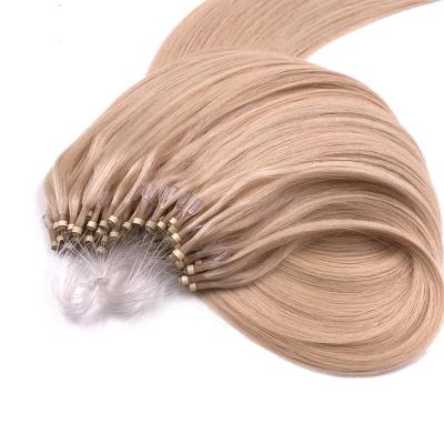 China Silky Straight Micro Ring Hair Extensions Double Ended Quality Virgin Russian Remy Micro Loop Hair Extensions for sale