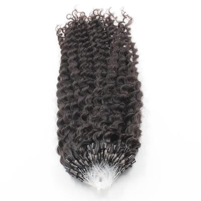 China Natural Soft Afro Kinky Curly Color Afro Kinky Curly Micro Ring Remy Micro Ring Brazilian Micro Link Bead Hair Extensions 1g/strand zu verkaufen