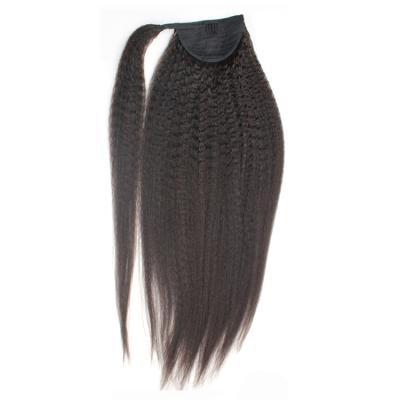 China Curly Straight Wrap Around Ponytail Extension Double Curly Straight Virgin Remy Hair zu verkaufen